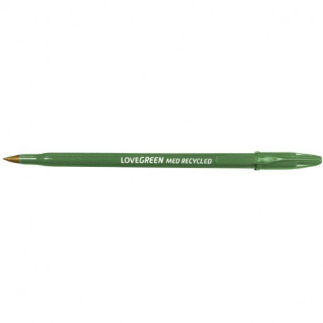 STYLO BILLE LOVEGREEN VERT POINTE MOYENNE 1MM  86% RECYCLE