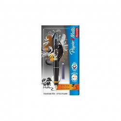 STYLO PLUME MONOBLOC VERT OU NOIR +CARTOUCHE