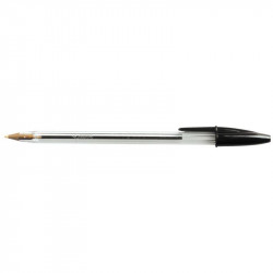 STYLOS BIC CRISTAL BTE DE 50 POINTE MOYENNE NOIR