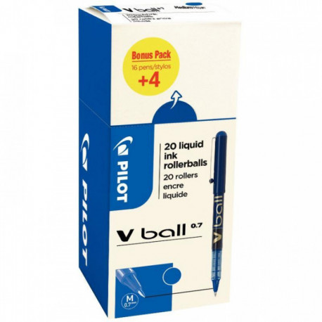 STYLO VBALL BLEU VB7 0,7 MM VALUE PACK 16+4 STYLOS 3131910520009