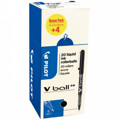STYLO VBALL NOIRS VB5 0,5MM VALUE PACK 16 STYLOS +4 GRATUITS 3131910519997