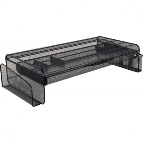 SUPPORT ÉCRAN ET ORGANISATEUR ERGONOMIQUE MESH NOIR L 55 cmXLarg : 26 cm + 2 cm (poignée tiroir)XH  12.5 cm.