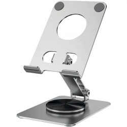 SUPPORT TABLETTE ET TELEPHONE 8A 13" PLIABLE ET PORTATIF ALUMINIUM ROTATION 360° INCLINAISON 260° H 15.5X L7.3 X P10 CM ALBA MOV