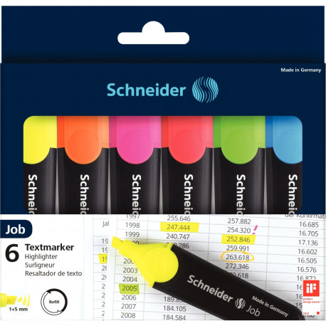 SURLIGNEURS ASSORTI SCHNEIDER  *POCH DE 6* 115096