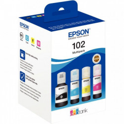 T03R640 Epson 102 pack de de 4 flacons jet d'encre noire, cyan, magenta et jaune authentique