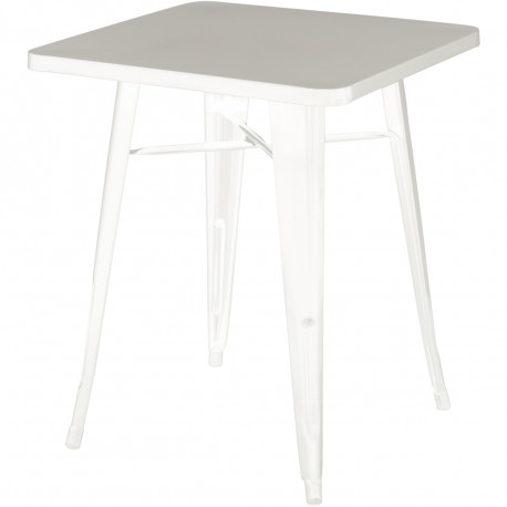 TABLE BASSE URBAN BLANC Idéale pour un usage en intérieur et en extérieur. Acier galvanisé, laqué mat. Dimensions: H73xL60xP60cm