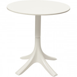 TABLE BEEZ BLANC USAGE INTEIEUR EXTERIEUR H75 X DIAM 70 X EMPATEMENBT 39,5 CM polypropylène traité anti UV. Label BSCI, conforme