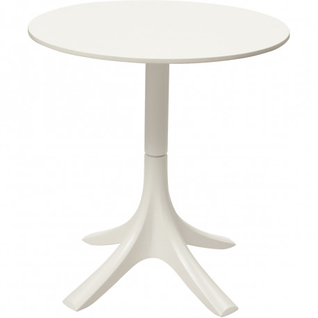 TABLE BEEZ BLANC USAGE INTEIEUR EXTERIEUR H75 X DIAM 70 X EMPATEMENBT 39,5 CM polypropylène traité anti UV. Label BSCI, conforme