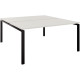 TABLE DE BUREAU  CAROLINE SUR STRUCTURE PARTAGÉE PLATEAUX FIXES DÉPART P165XL180CM 4 PIEDS PLATEAU BLANC/PIÈTEMENT NOIR FAB FR