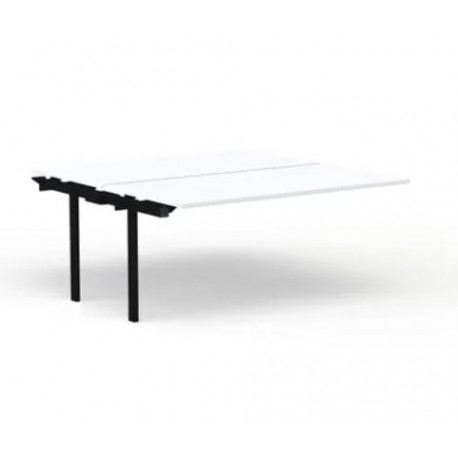 TABLE DE BUREAU CAROLINE SUR STRUCTURE PARTAGÉE PLATEAUX FIXES SUIVANT P80XL180CM 2 PIEDS PLATEAU BLANC/PIÈTEMENT NOIR FAB FR
