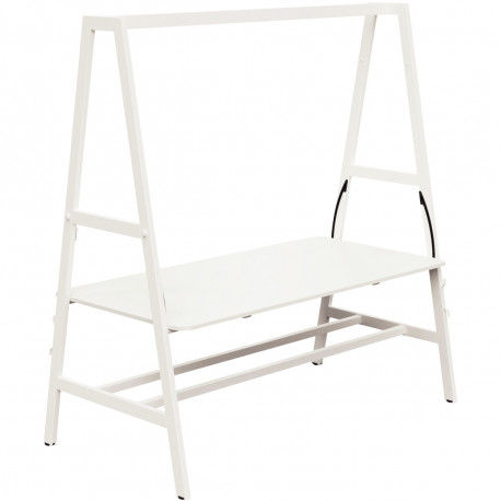 TABLE DÉPART L180XP90CM NOMAD PLATEAU BLANC/STRUCTURE BLANC FRAB FRANCE AJUSTABLE EN HAUTEUR PLATEAU 2 POSIION ASSIS DEBOUT Epai
