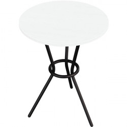 TABLE H105CM GABY PLATEAU BLANC/PIÈTEMENT NOIR Design et rétro. Idéal pour aménager vos espace de restauration. Look bistrot, se