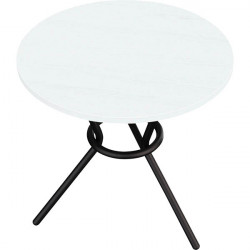 TABLE H74CM GABY PLATEAU BLANC/PIÈTEMENT NOIR Design et rétro. Idéal pour aménager vos espace de restauration. Look bistrot, se 