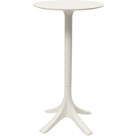 TABLE HAUTE BEEZ BLANC USAGE INTERIEUR EXTERIEUR En polypropylène traité anti UV. Label BSCI, conforme aux normes EN581-2, EN161