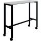 Table L120 cm x P40 cm x H104,5 cm Perform Mobile plateau Blanc neige piétement Noir. Plateau nu mélamine Blanc neige. Piètement