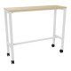 Table L120 cm x P40 cm x H104,5 cm Perform Mobile plateau chêne naturel/piétement blanc. Plateau nu mélamine. Piètement arche ca