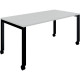 Table L120 cm x P40 cm x H73,5 cm Perform Mobile plateau Blanc neige piétement Noir. Plateau nu mélamine Blanc neige. Piètement 