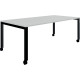 Table L140 cm x P80 cm x H73,5 cm Perform Mobile plateau Blanc neige piétement Noir. Plateau nu mélamine Blanc neige. Piètement 