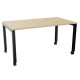 Table L140 cm x P80 cm x H73,5 cm Perform Mobile plateau chêne naturel/piétement noir. Plateau mélamine avec obturateur. Pièteme
