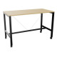 Table L160 cm x P80 cm x H104,5 cm Perform Mobile plateau chêne naturel/piétement noir. Plateau mélamine avec obturateur. Piètem