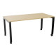 Table L160 cm x P80 cm x H73,5 cm Perform Mobile plateau chêne naturel/piétement noir. Plateau mélamine avec obturateur. Pièteme
