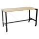 Table L180 cm x P80 cm x H104,5 cm Perform Mobile plateau chêne naturel/piétement noir. Plateau mélamine avec obturateur. Piètem