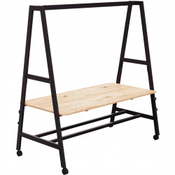 TABLE MOBILE L180XP90CM NOMAD PLATEAU BRUNSWICK/STRUCTURE BLANC FRAB FRANCE AJUSTABLE EN HAUTEUR PLATEAU 2 POSIION ASSIS DEBOUT 