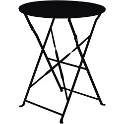 TABLE PLIANTE EDEN NOIR Idéale pour un usage en intérieur et en extérieur. Acier galvanisé, laqué mat. Dimensions: H73xL60xP60cm