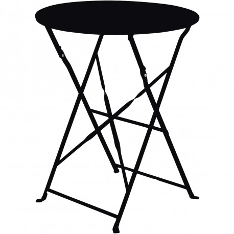 TABLE PLIANTE EDEN NOIR Idéale pour un usage en intérieur et en extérieur. Acier galvanisé, laqué mat. Dimensions: H73xL60xP60cm