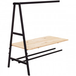 Table suivante L180xP90cm Nomad plateau chêne Brunswick/structure noir. Ne peut être achetée seule: table départ obligatoire pou