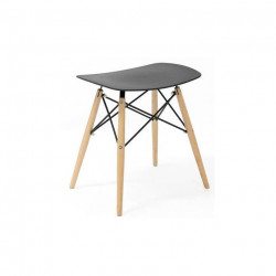 TABOURET BAS SKOLL  PIED HETRE ASSISE NOIRE TBSKOL.23.01