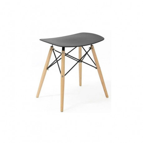 TABOURET BAS SKOLL  PIED HETRE ASSISE NOIRE TBSKOL.23.01