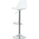 TABOURET Bobba BLANC LOT2 . Pivotant jusqu’à 360 degré, piètement réglable en hauteur, grande stabilité grâce à la base en acier
