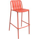 TABOURET HAUT AVEC DOSSIER EMPILABLE VERANO PAPRIKA LOT2 L45X P51 XH103,4 CMASSISE H75CM Mobilier extérieur entièrement 100% alu