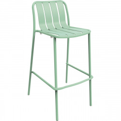 TABOURET HAUT AVEC DOSSIER EMPILABLE VERANO VERT MENTHE LOT2 L45X P51 XH103,4 CMASSISE H75CM Mobilier extérieur entièrement 100%