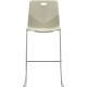 Tabouret Tecsup assise blanc/piètement fenêtre chromé. Résistant et facile à nettoyer. Léger et confortable. Coque en polypropyl