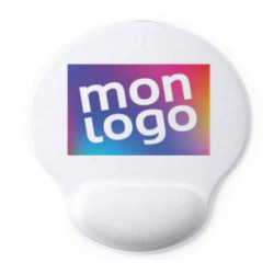 TAPIS DE SOURIS REPOSE POIGNET BLANC MARQUAGE 1 COUL