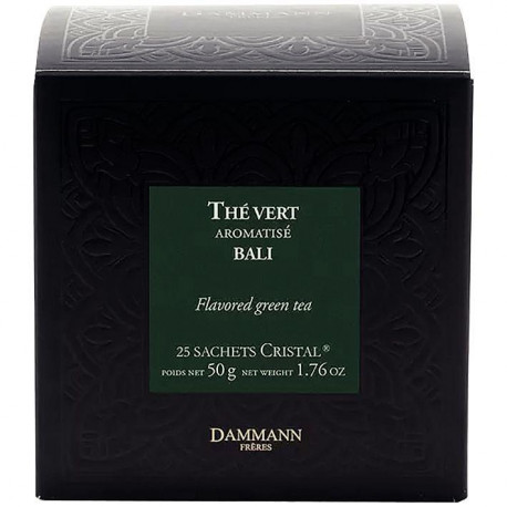 THÉ VERT BALI DAMMANN LITCHI JASMIN  BTE 25 SACHETS FAB France 