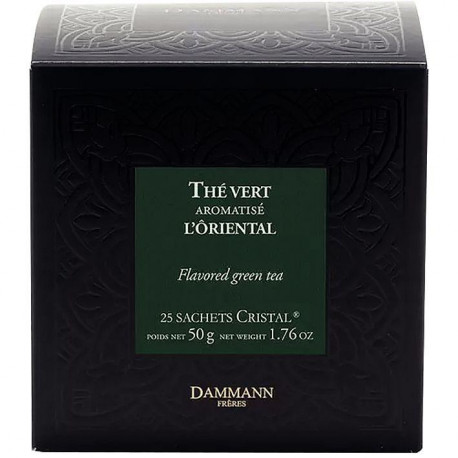 THÉ VERT ORIENTAL DAMMANN BOITE DE 25 SACHETS  FRUITS EXOTIQUES FRUIT DE LA PASSION FRAISE 