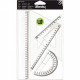 SET DE 4 ARTICLES TRAÇAGE  1 REGLE 30CM + 1 EQUERRE6 21CM 0° + 1 EQUERRE 45° 21CM +1 RAPPORTEUR 180° 12CM