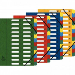 TRIEUR A ELASTIQUE CARTE LUSTRÉE À FENÊTRE DÉCOUPÉES 24 COMPARTIMENTS