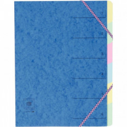 TRIEUR EN CARTE LUSTRÉE 5/10ÈME  ÉLASTIQUES 6 COMPARTIMENTS PEFC FAB FRANCE