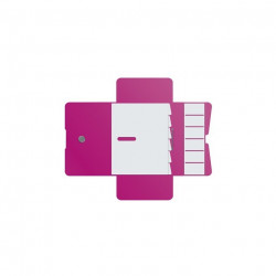 TRIEUR POLYPRO A4 A 3 RABATS ET ELASTIQUE 7 COMPARTIMENTS FRAMBOISE OPAQUE INTROP