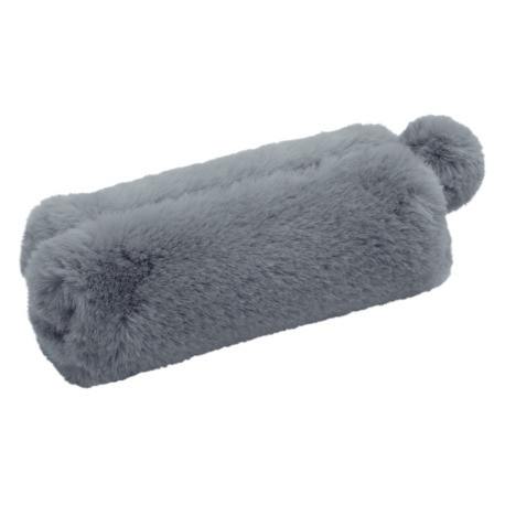 TROUSSE A FOURRURE AVEC POMPON GRIS BLEU