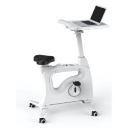 VELO DE BUREAU STATION DE TRAVAIL ERGONOMIQUE MOBILE ET SILENCIEUX COULEUR BLANC