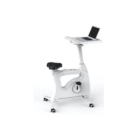 VELO DE BUREAU STATION DE TRAVAIL ERGONOMIQUE MOBILE ET SILENCIEUX COULEUR BLANC