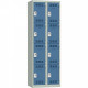 VESTIAIRE D'ATELIER 2 COLONNES 8 CASES INDUSTRIE PROPRE L60CM PORTES BLEU/CORPS GRIS