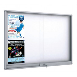 VITRINE D'INTÉRIEUR À PORTES COULISSANTES FOND MÉTAL 21 FEUILLES A4