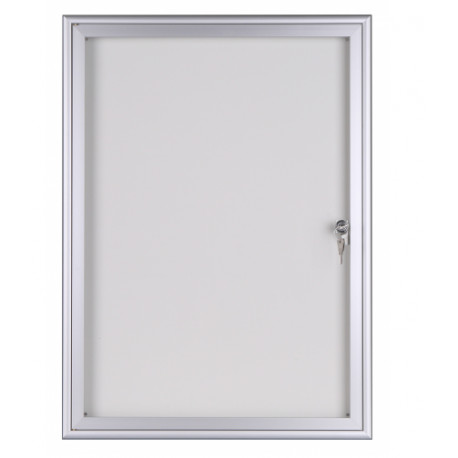 VITRINE D'INTERIEUR NATURA 16F A4 FOND TOLE CADRE ALU 1242X894X32 PORTE BATTANTE 2 SERRURES