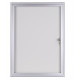 VITRINE D'INTERIEUR NATURA 6F A4 FOND TOLE CADRE LAQUAGE BLANC 648X684X32 PORTE BATTANTE 1 SERRURE